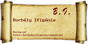 Borbély Ifigénia névjegykártya